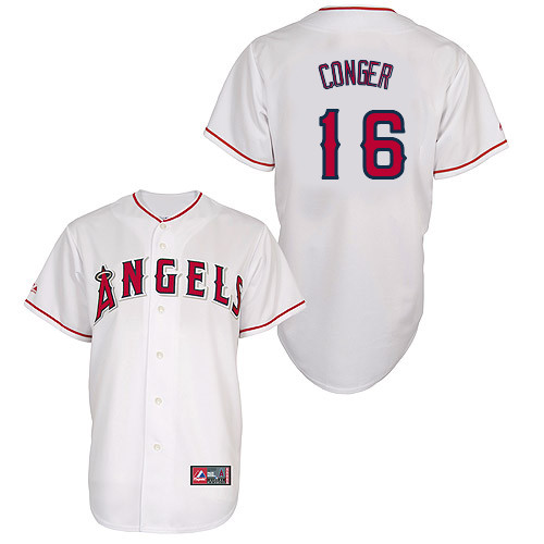 Hank Conger #16 Youth Baseball Jersey-Los Angeles Angels of Anaheim Authentic Home White Cool Base MLB Jersey